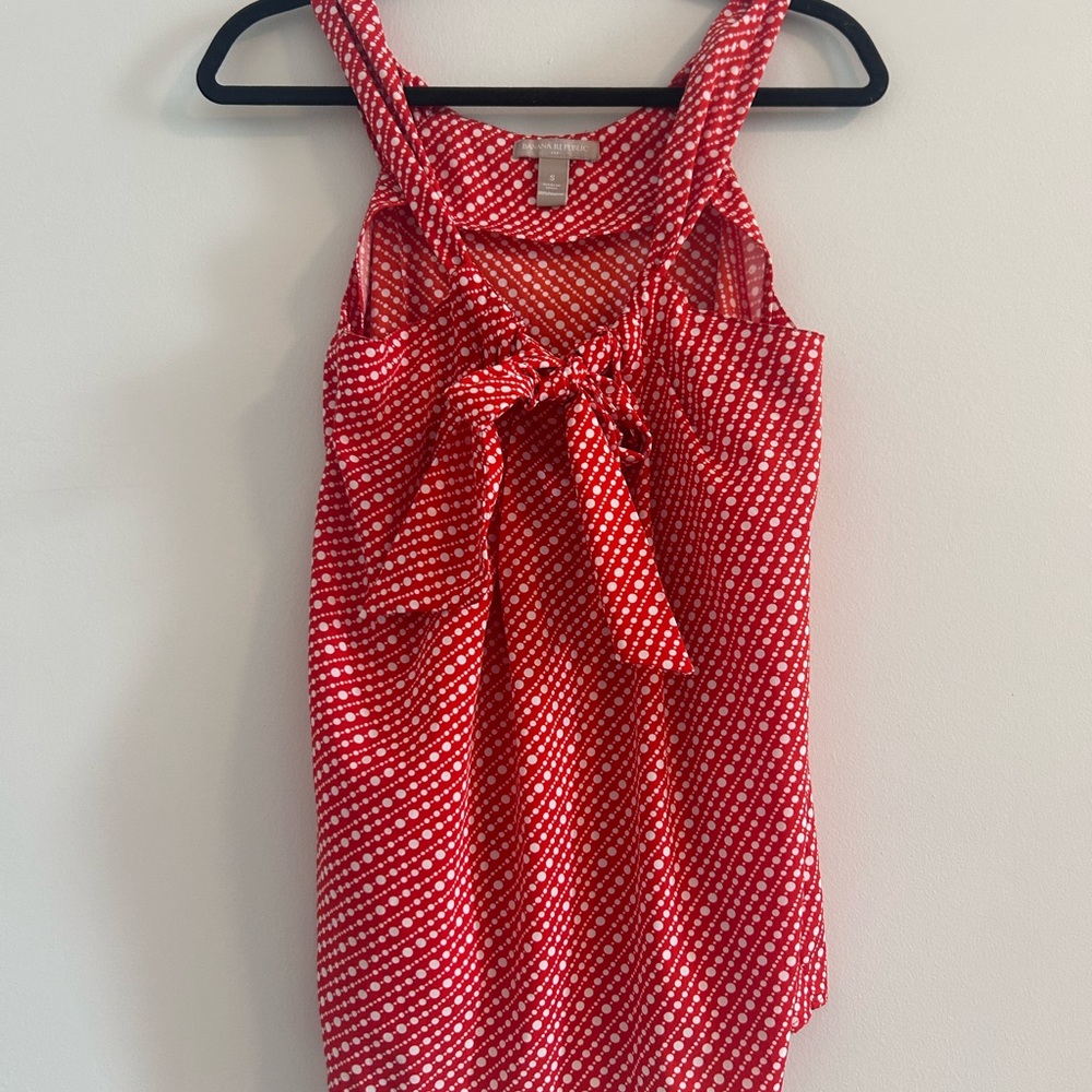 Banana Republic Red and White Polka Dot Blouse